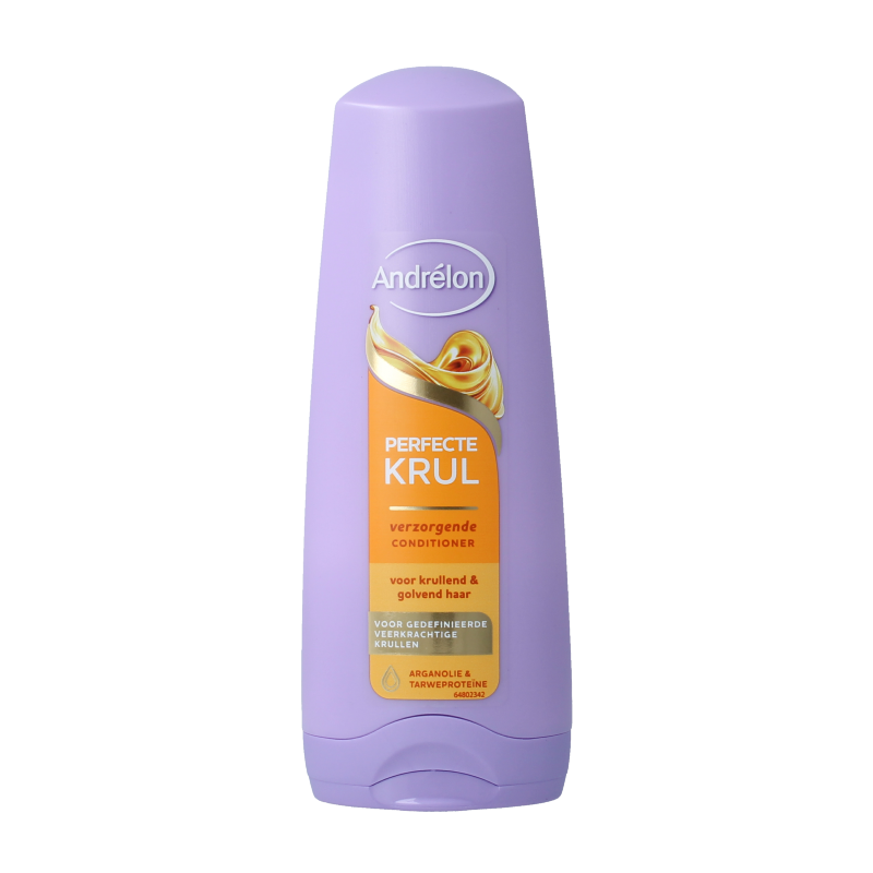 Andrelon Conditioner perfecte krul for curly hair, 200ml bottle, nourishing haircare product for defined, soft curls.