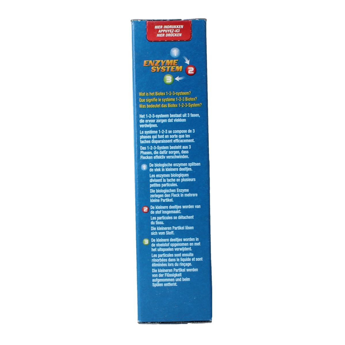 Biotex Waspoeder voorwas en waskrachtversterker in 720g, natural laundry detergent powder for effective stain removal and whitening.