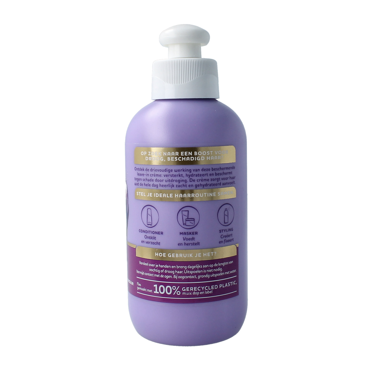 Andrelon Leave-in Creme Care & Repair for hair, 200ml, nourishing hair treatment with a creamy texture and smooth finish.