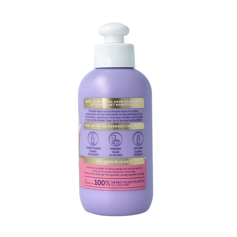 Andrelon Leave-in creme levendig lang in 200ml bottle, nourishing hair care product for long, vibrant hair.