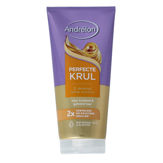 Andrelon 1-Minute Perfect Curl Hair Mask in 180ml bottle for defining and nourishing curly hair.