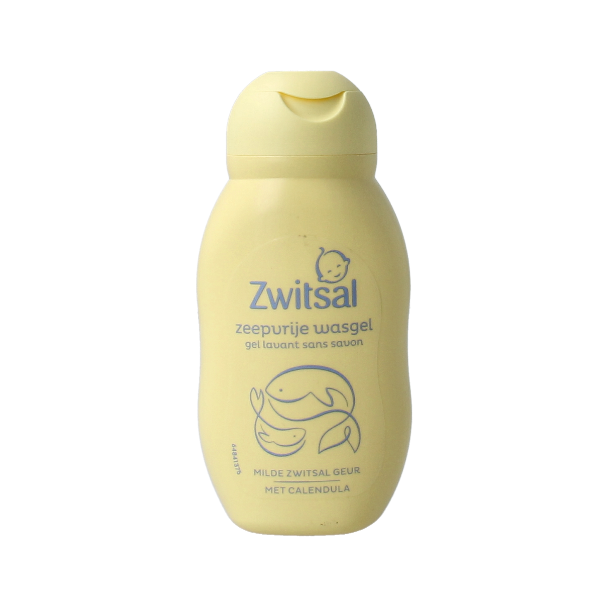Baby and toddler Zwitsal wash gel bottle, 75ml, gentle baby skincare product with Zwitsal branding.