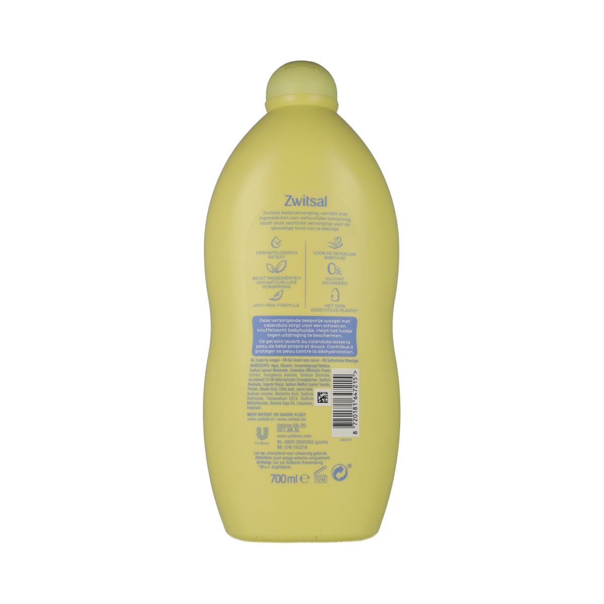 Baby and toddler care Zwitsal Wasgel bottle with 700ml size, gentle cleansing for delicate skin, in a clear plastic pump bottle