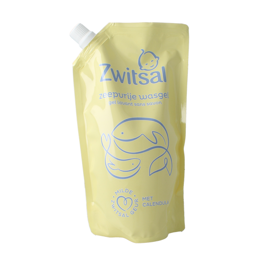 Zwitsal zeepvrije baby en peuter wasgel navul, 500ml bottle, gentle and nourishing for sensitive skin.