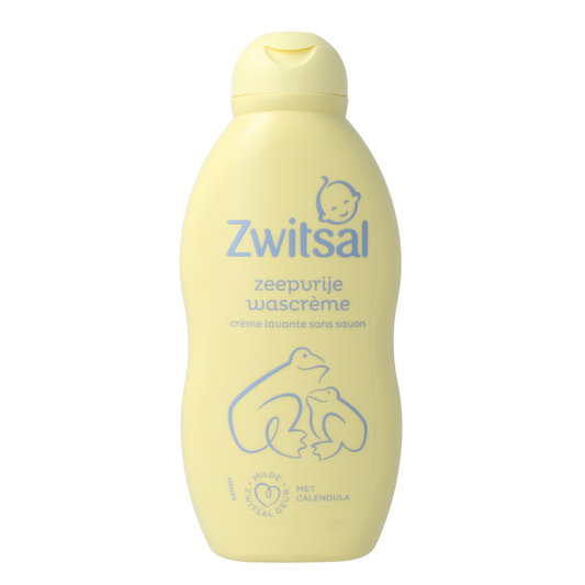 Zwitsal baby wash cream 200ml bottle with gentle formula for baby and toddler skin care, shown in the image.