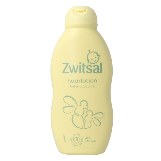 Baby and toddler hair lotion by Zwitsal, 200ml, showing the bottle with the label and pump dispenser, for gentle hair care.