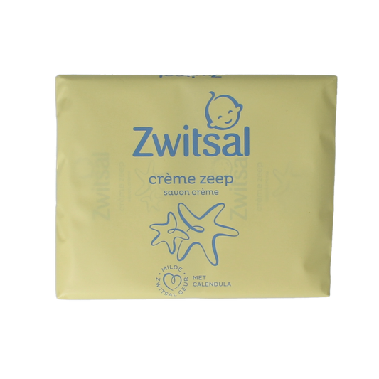 Zwitsal Zeep 4-pack soap bars, 360 grams each, featuring gentle cleansing and baby-friendly ingredients, stacked in a box.