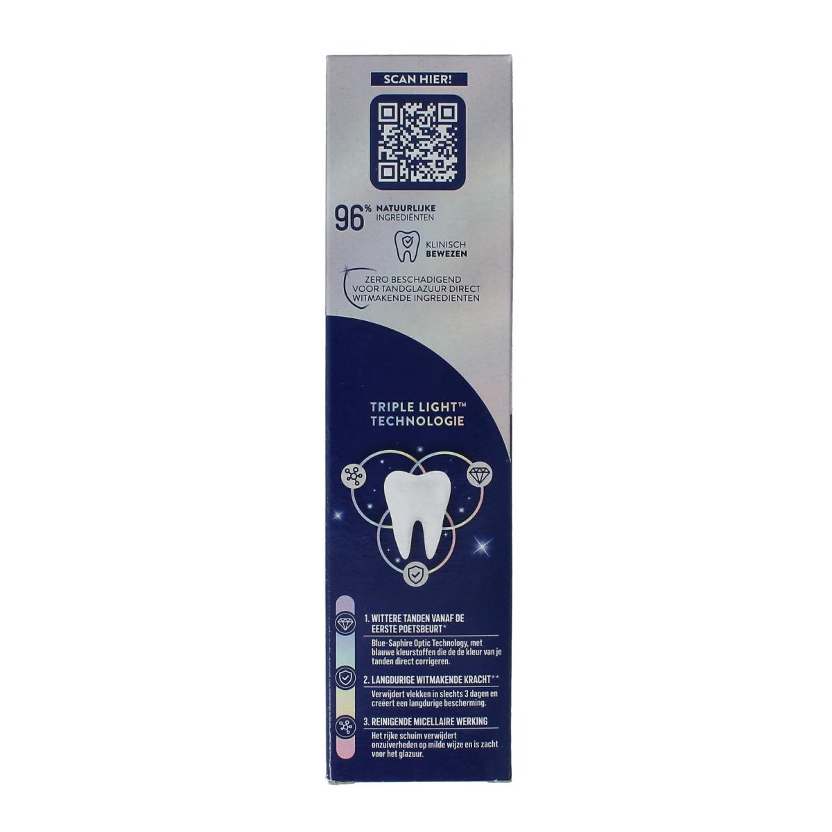 Prodent White Now 3-in-1 toothpaste tube, 75ml, featuring a white and blue packaging design with the Prodent logo visible.