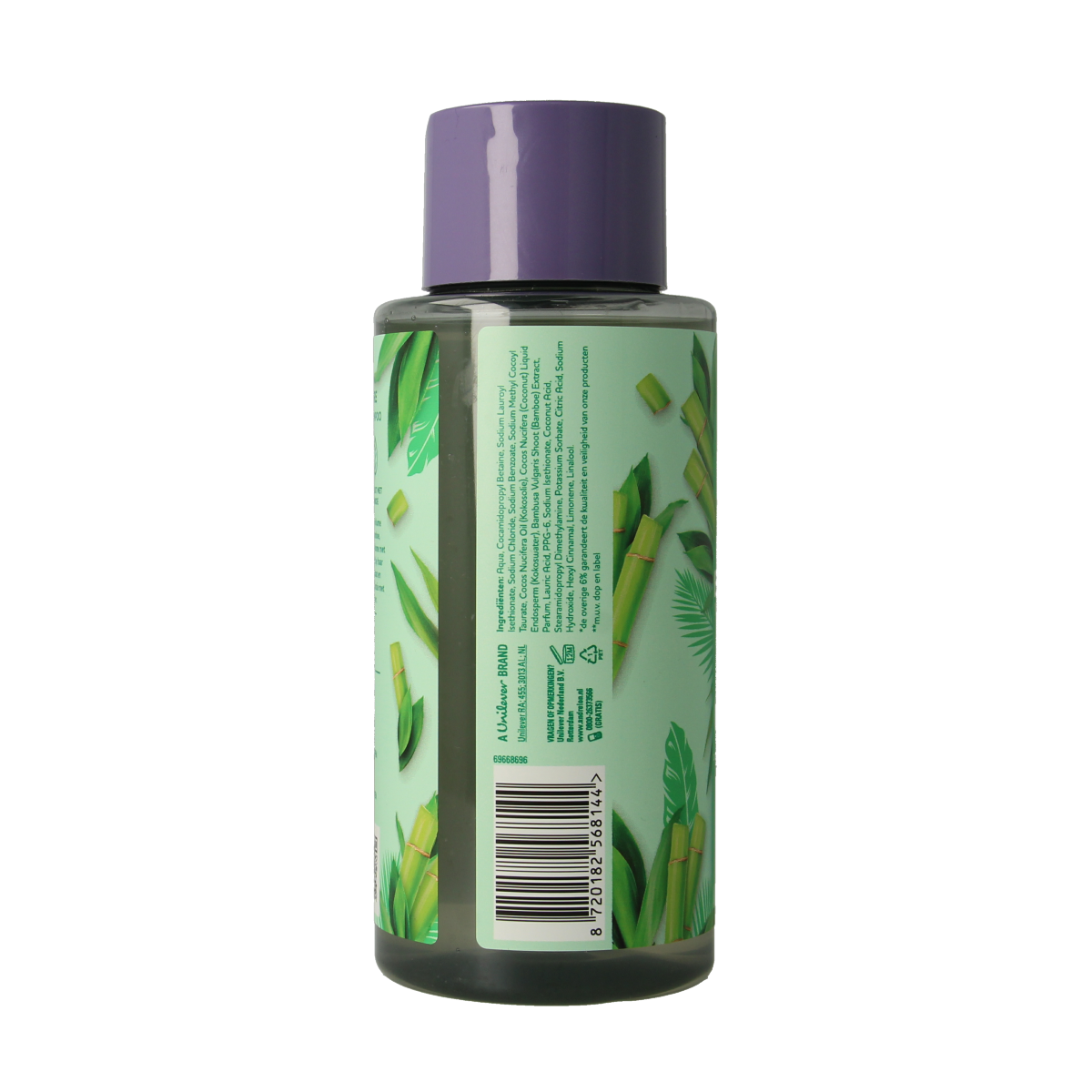 Andrelon Shampoo Pro Nature Volume Boost 400ml bottle, showcasing healthy, voluminous hair with natural hair care ingredients.