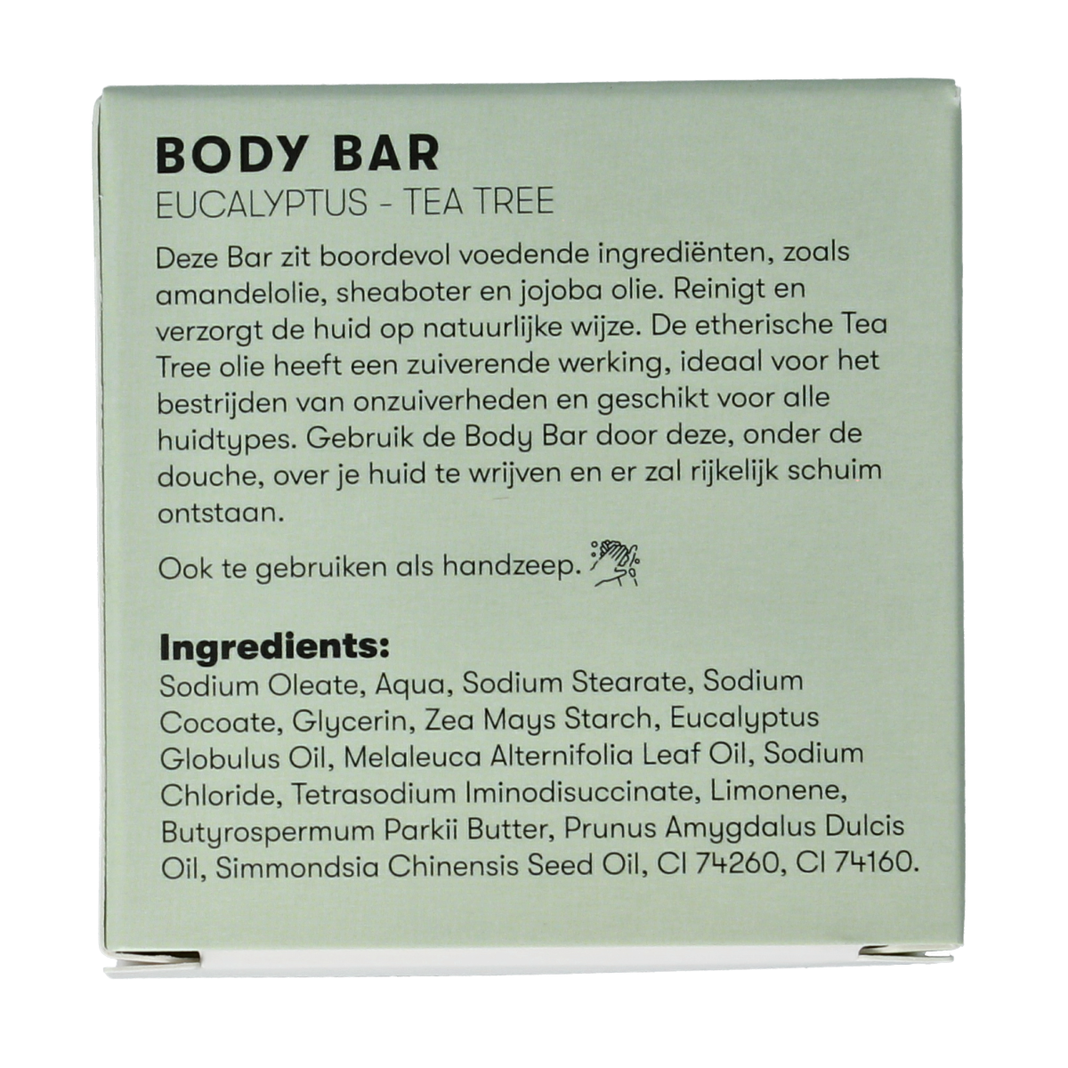 Shampoobars eucalyptus and tea tree body bar, 60g, natural solid soap for cleansing and moisturizing skin.