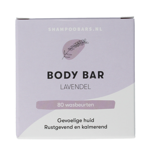 Lavender Shampoobars body bar in a 60g package, natural body care product with lavender scent, ideal for nourishing skin.