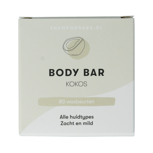 Shampoobars kokos body bar in 60g package, natural body cleansing product from Shampoobars for skin care.