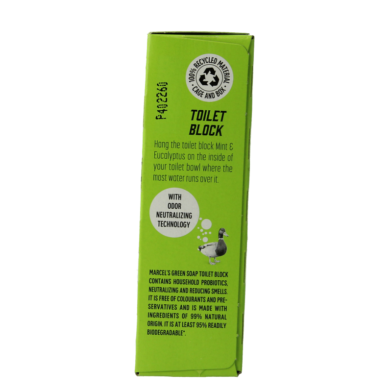 Marcel's Green Soap citroen & gember toiletblok in 35g, natural soap with citrus and ginger scent, displayed in packaging.