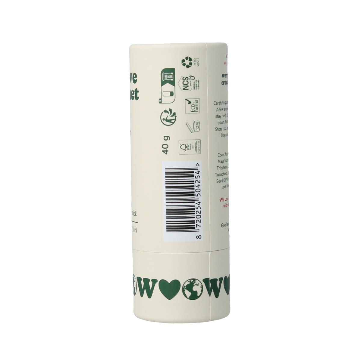 We Love The Planet Sweet Rose Deodorant Stick, 40g, natural deodorant with floral rose scent, in a sleek plastic container.