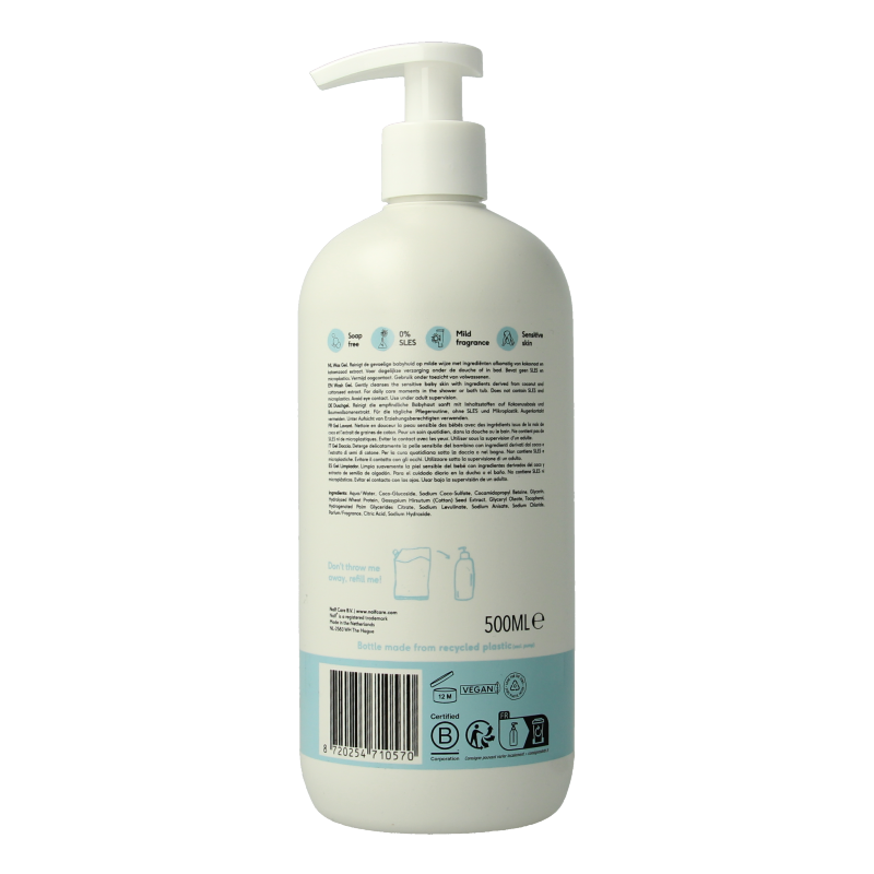 Naif Baby Washgel cleansing for babies and toddlers, 500ml bottle with gentle formula for sensitive skin.