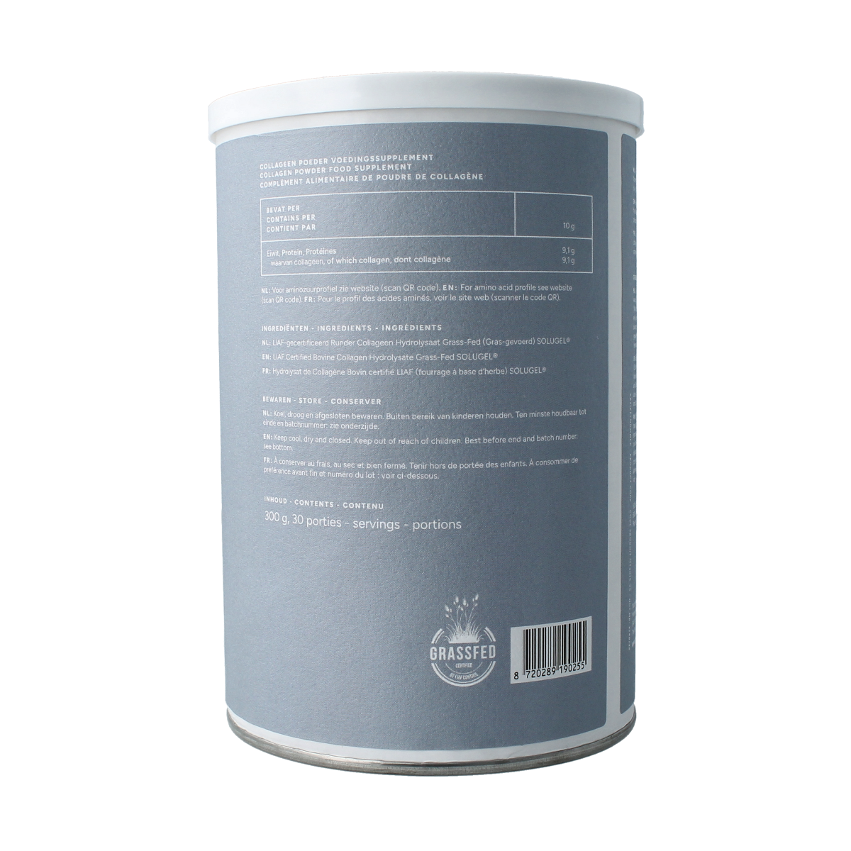 Mattisson Solugel collagen amino acids supplement in 300g grass-fed collagen powder, natural and rich in amino acids.