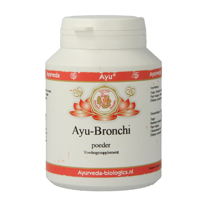 Ayurveda BR Bronchi herbal supplement in 70g package, natural herbal remedy for respiratory support, shown in the image.