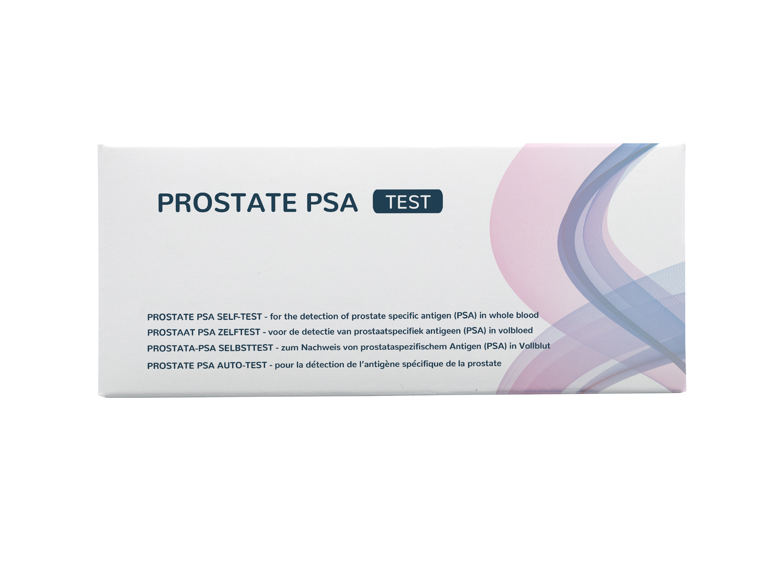 The Tester PSA test kit for prostate-specific antigen, showing the box and testing components for self-testing.