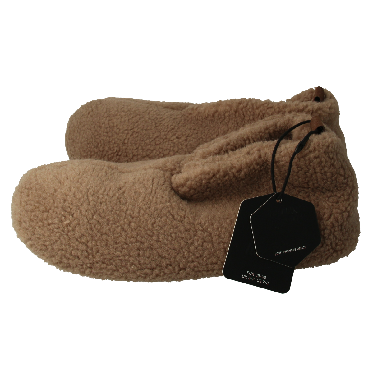 Beige Apollo Slof dames teddy slippers in size 39/40, cozy slip-on footwear with plush interior and soft exterior.