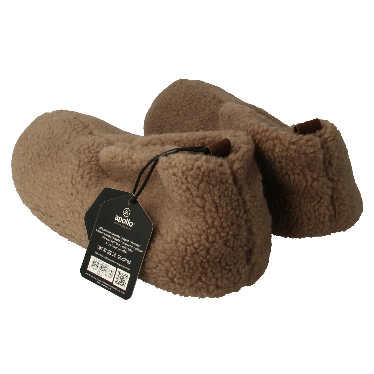 Apollo Slof dames teddy beige slippers size 39/40, cozy slip-on footwear with plush interior, perfect for comfortable indoor wear.