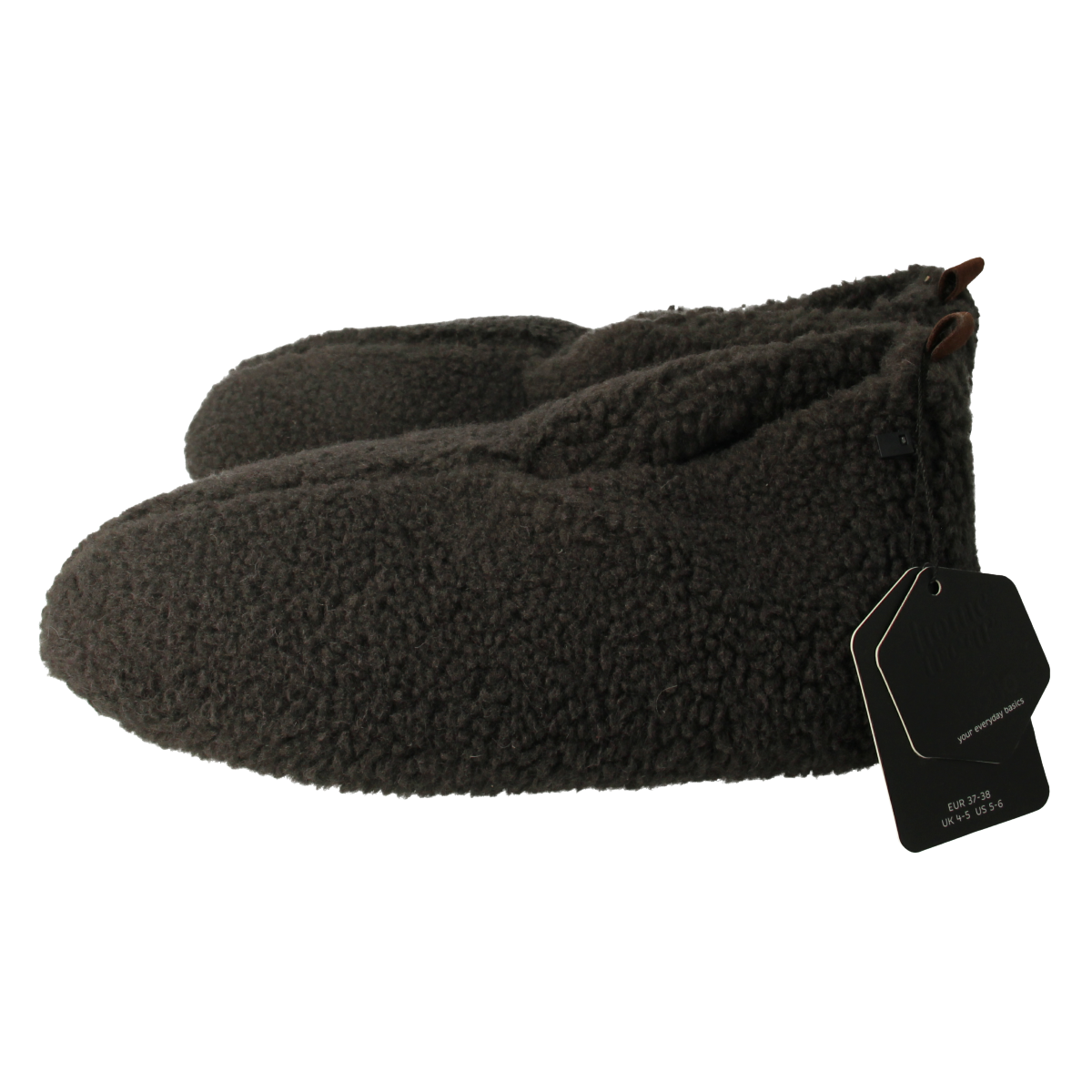Apollo Slof dames teddy slippers in anthracite, size 37/38, cozy and soft indoor footwear for women.