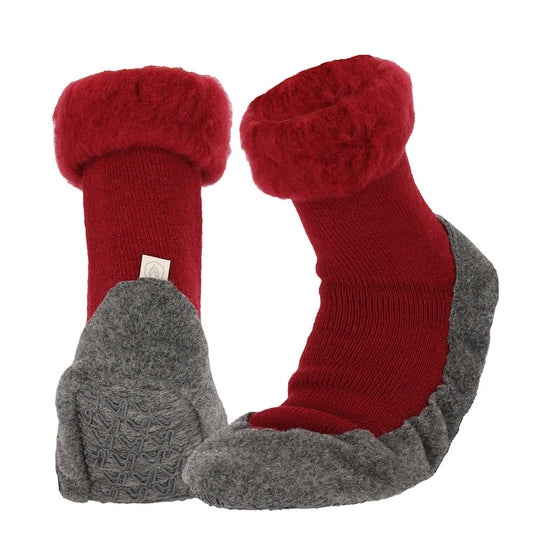 Apollo Huisslof slippers with anti-slip soles in red, size 37/38, comfortable indoor footwear for home use.