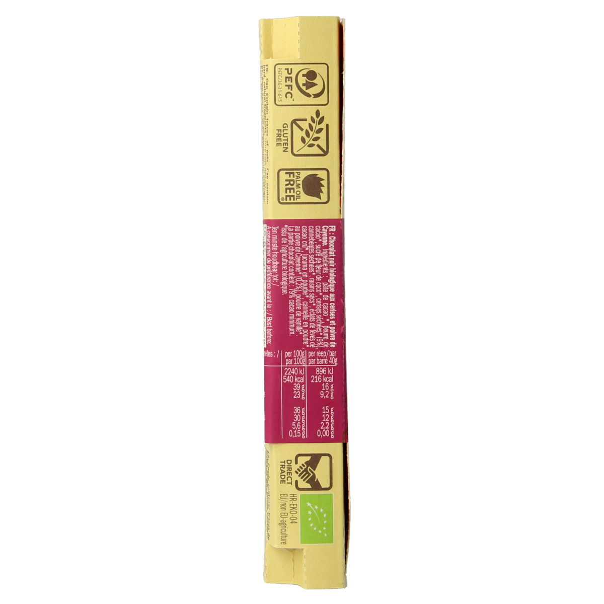 Lovechock Warm Hug bio candy bar, 40g, with rich chocolate and warm spices, shown in the image.