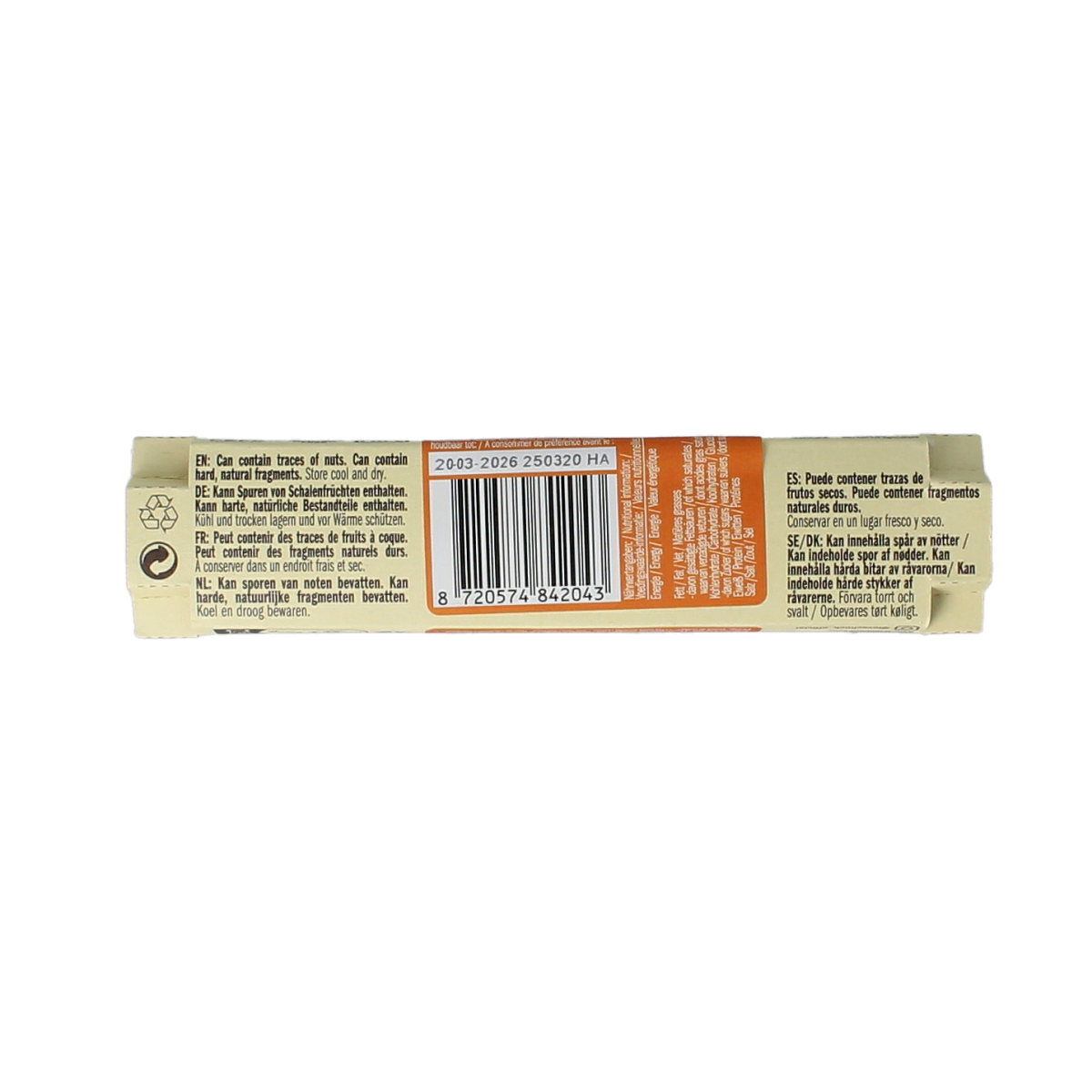 Lovechock Happy organic chocolate bar, 40g, with rich cocoa and natural ingredients, shown in the image.