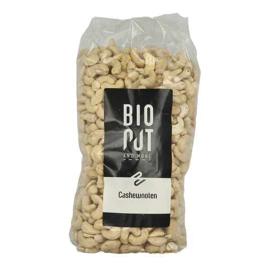 Bionut organic unsalted cashew nuts in a 1kg bag, healthy snack and natural nut option, shown in the product image.