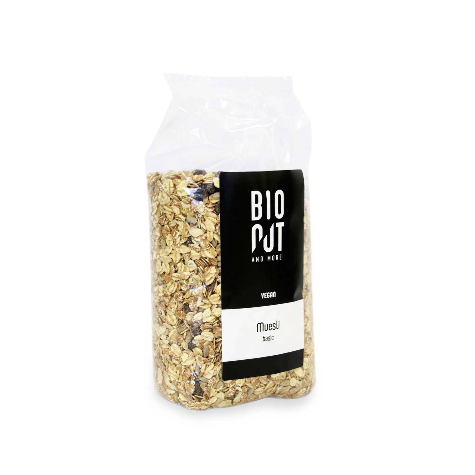 Bionut Muesli basis bio in a 750g package, natural organic breakfast cereal with oats and grains.