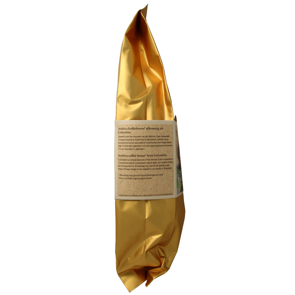 SUN Coffee Gezeilde koffiebonen in medium roast, organic, 1 kg bag, suitable for brewing rich, flavorful coffee.