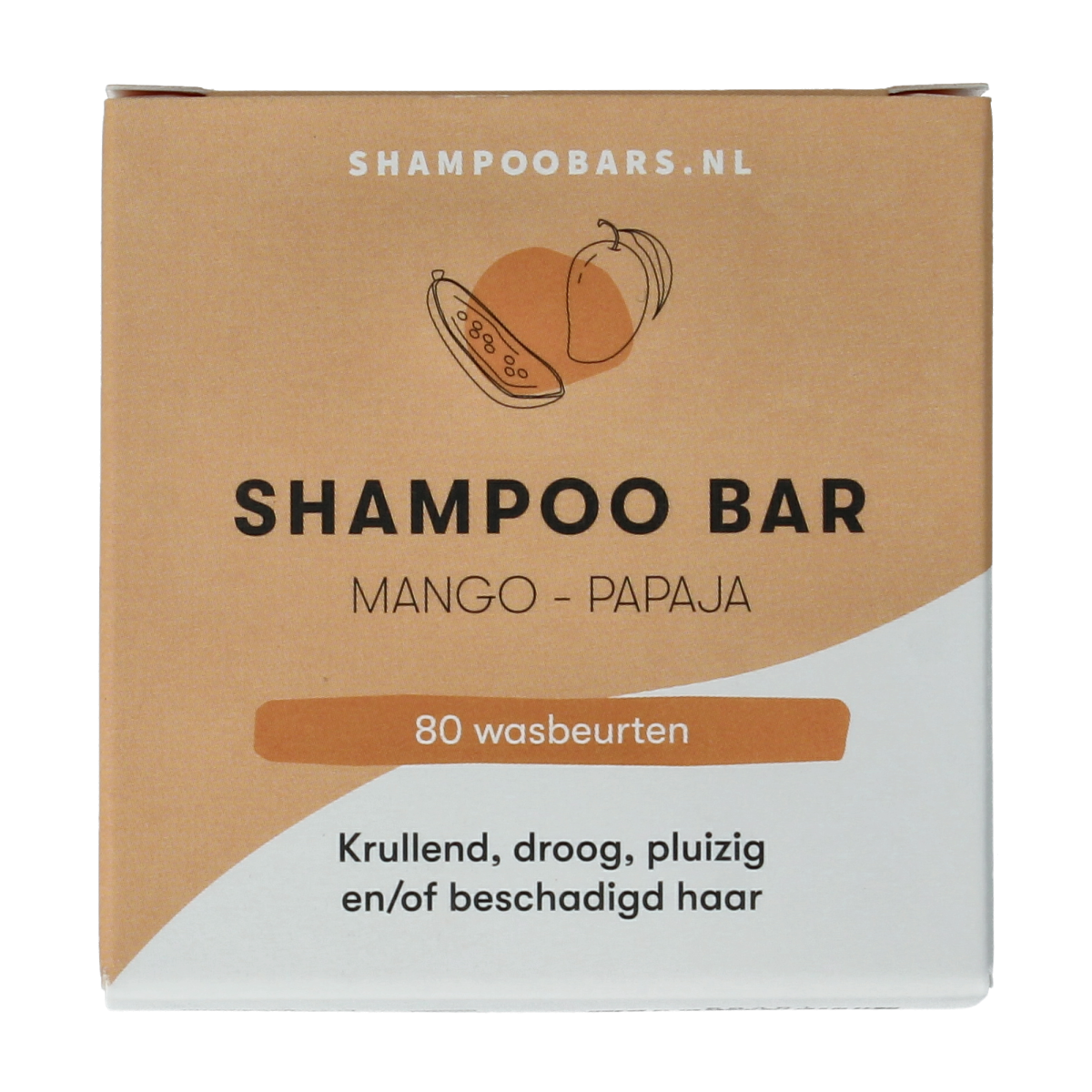 Shampoobars mango and papaya shampoo bar for hair care, 60g, natural solid shampoo with tropical fruit scent.