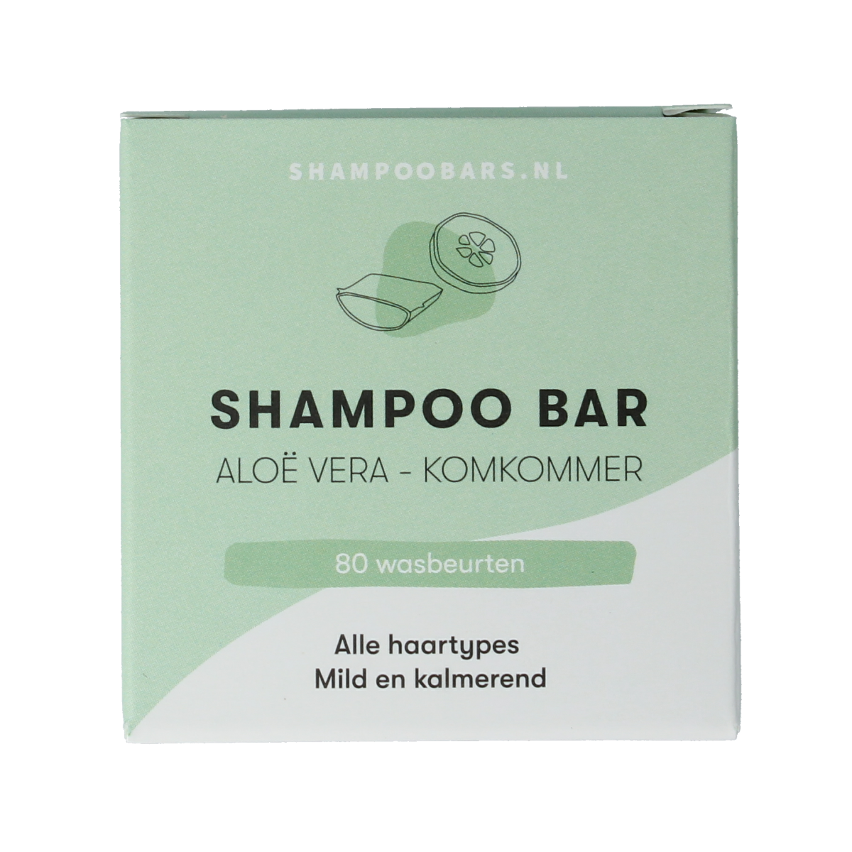 Shampoobars Aloe Vera & Komkommer shampoo bar, 60g, natural Haarverzorging product with fresh aloe vera and cucumber ingredients.