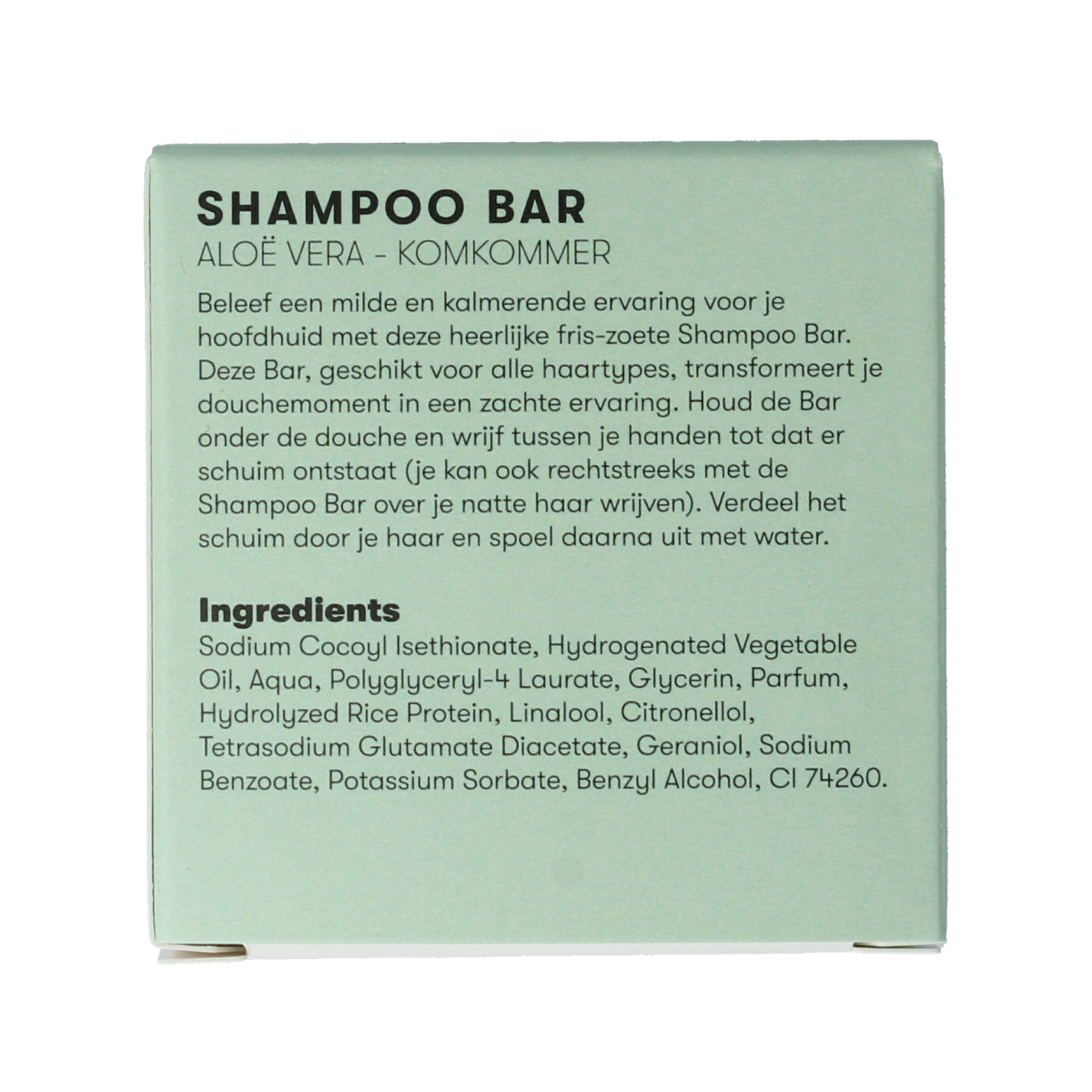 Shampoobars aloe vera and cucumber shampoo bar, 60g, natural haircare product with fresh ingredients, ideal for nourishing hair.