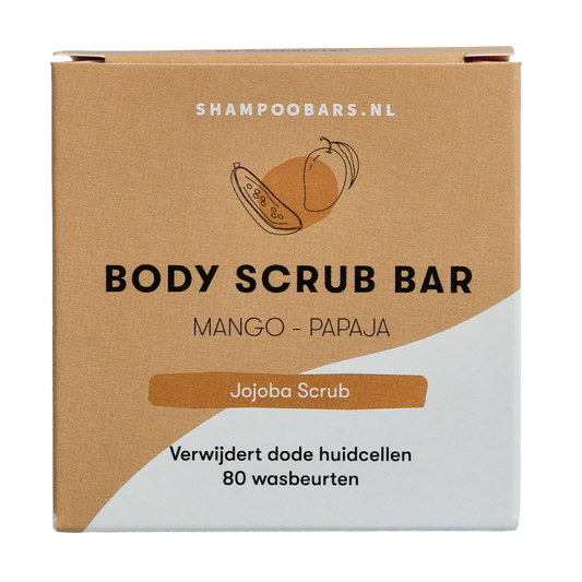 Shampoobars Mango & Papaya body scrub bar, 60g, natural Lichaamsverzorging with vibrant mango and papaya ingredients.