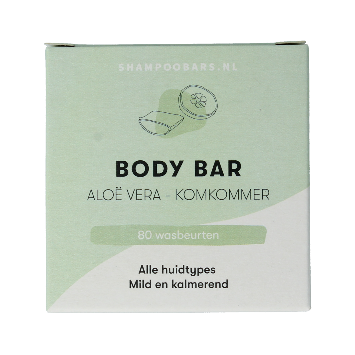 Shampoobars aloe vera and cucumber body bar, 60g, natural skincare product for cleansing and nourishing skin.