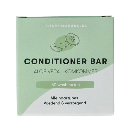 Shampoobars conditioner bar with aloe vera and cucumber, 45g, natural hair care product for nourishing and conditioning hair.