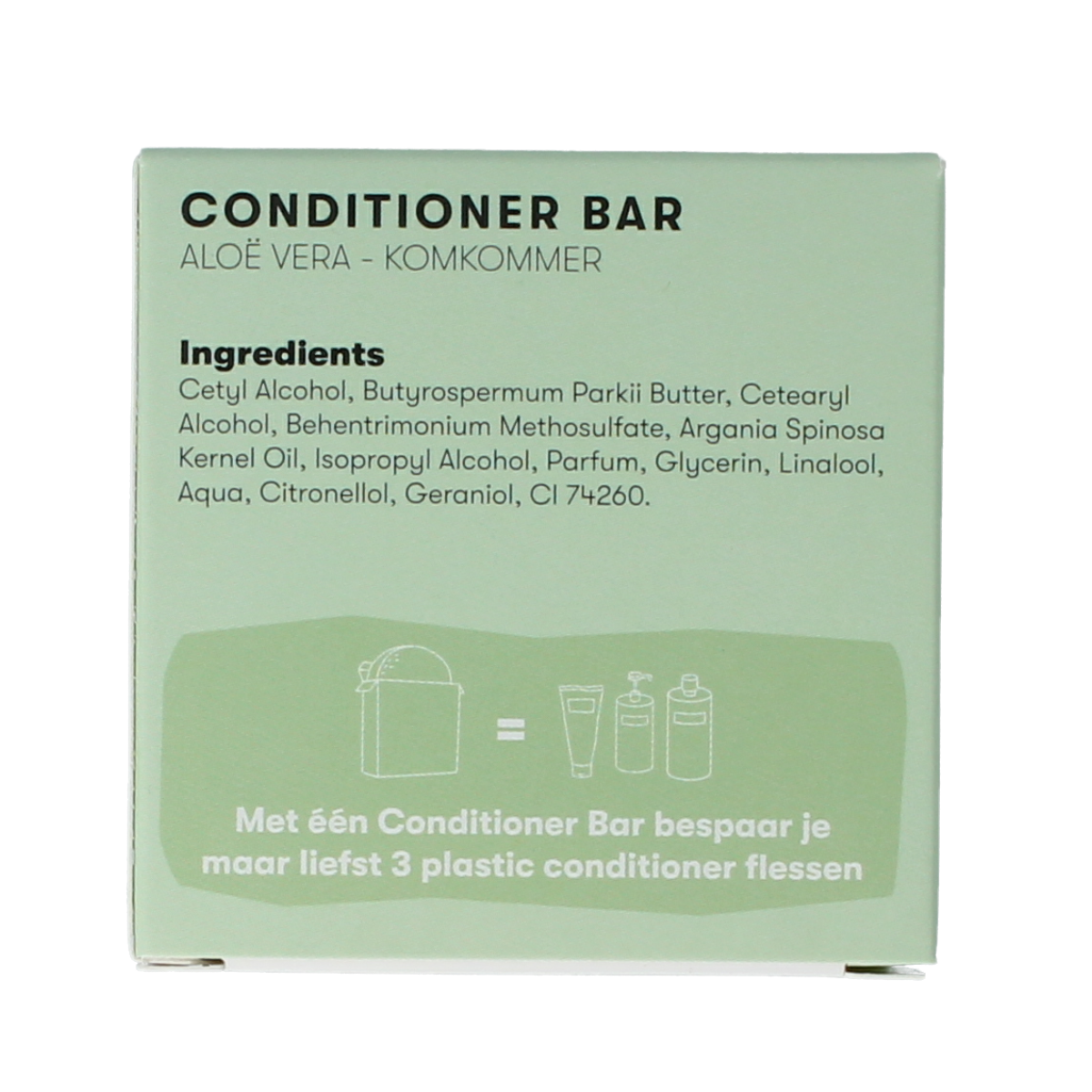 Shampoobars conditioner bar with aloe vera and cucumber, 45g, for hair care, shown in the product image.