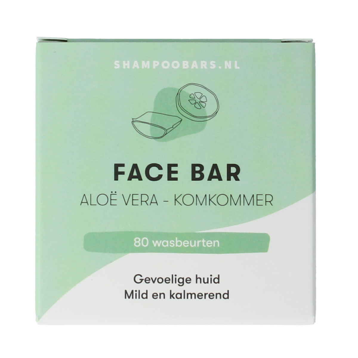 Shampoobars face bar with aloe vera and cucumber, 60g, natural facial cleansing and skincare product.