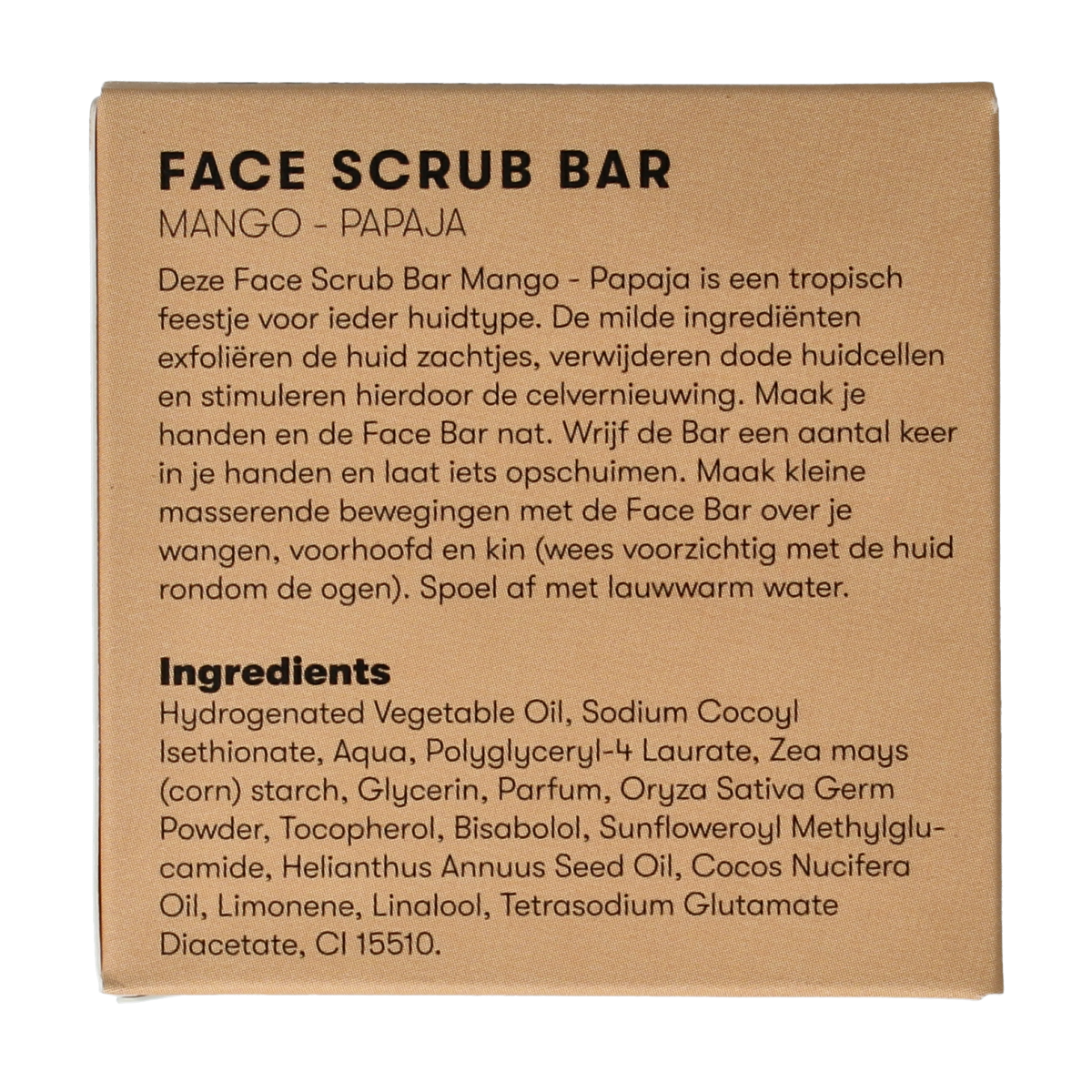 Shampoobars gezicht face bar mango and papaya, 60g, natural skincare product with fresh fruit ingredients for facial cleansing.