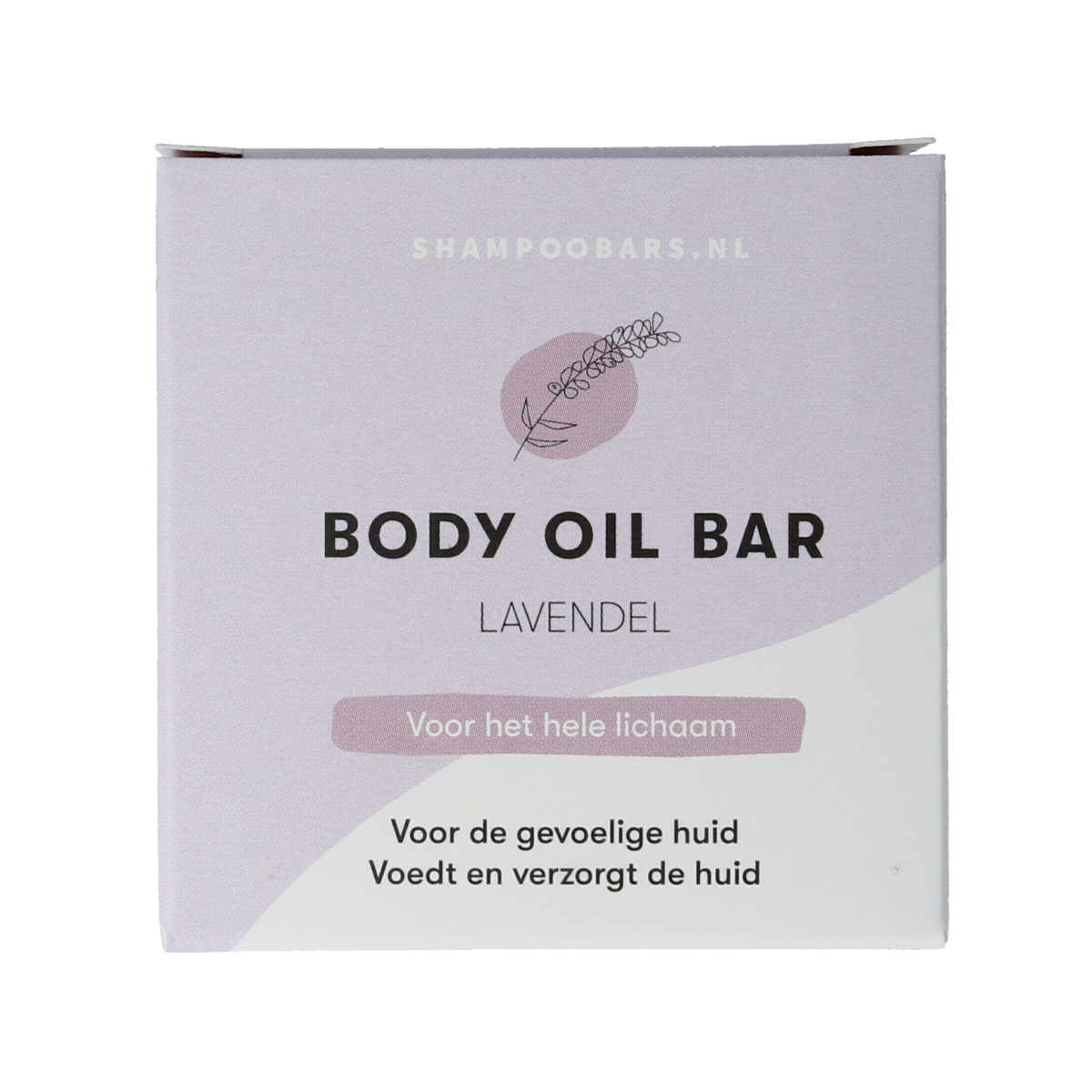 Lavender body oil bar by Shampoobars, 45g, natural skincare product for nourishing and moisturizing the skin.