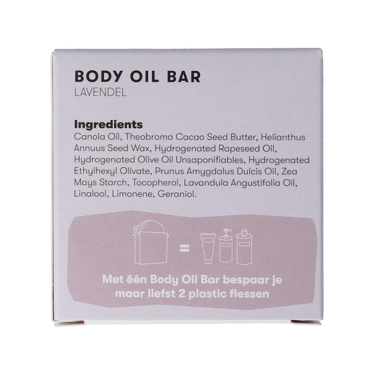 Shampoobars lavender body oil bar, 45g, natural body care product with lavender scent and moisturizing properties.