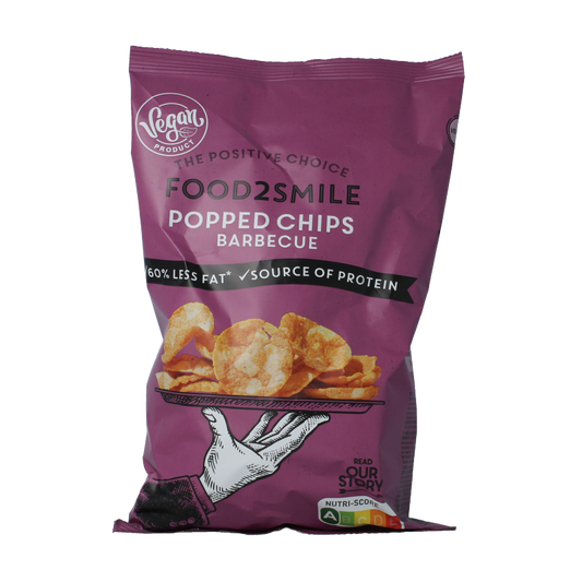 Food2Smile barbecue popped chips in a 90g bag, crispy chips with a smoky barbecue flavor, perfect snack for any occasion