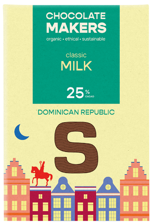 Chocolatemakers Sintletter melkchocolade 25% bio 100.00 Gram