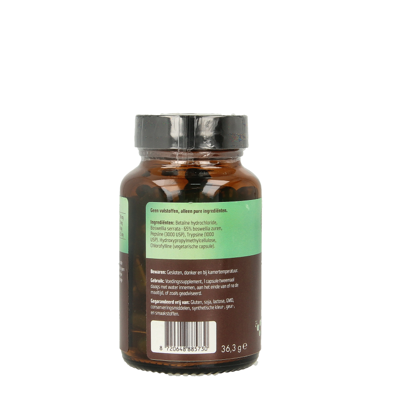 Vitamunda Digesta Plus 60 capsules of fiber and enzymes supplement, featuring green capsules with label details.