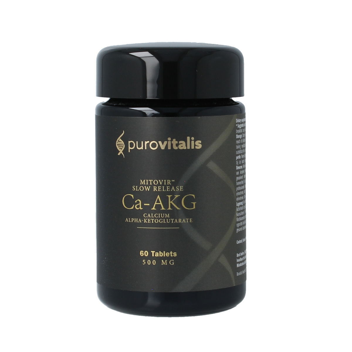 Purovitalis Ca-AKG mineral complex, 60 tablets, dietary supplement with calcium and amino acids, natural mineral blend.