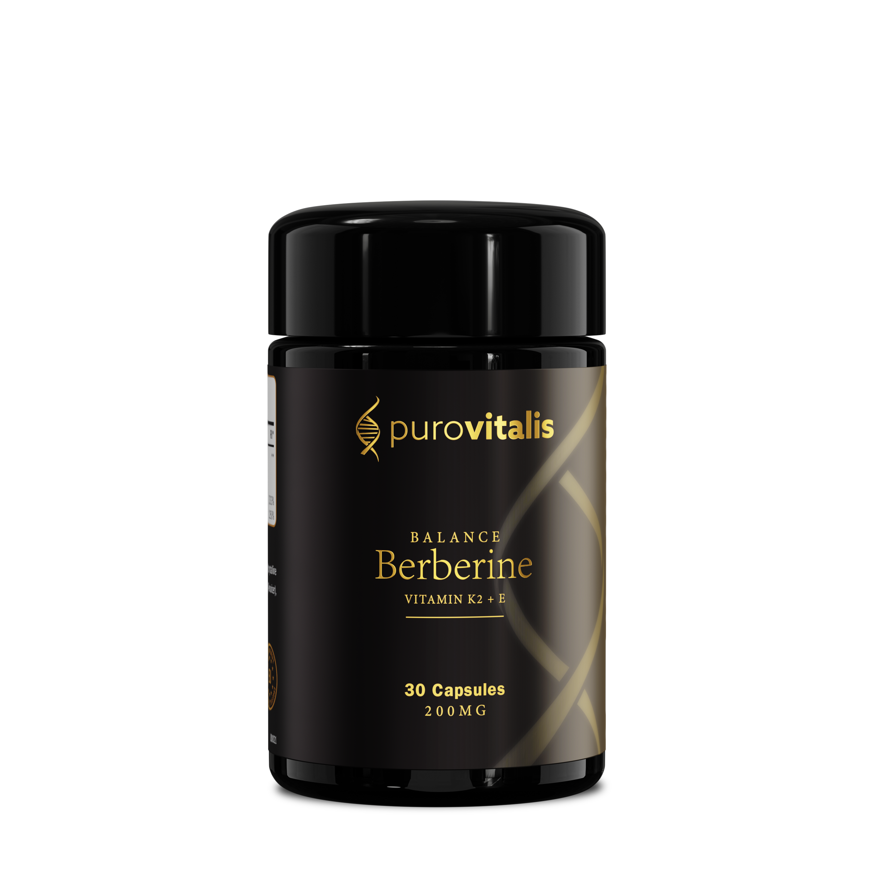Purovitalis Di Hydro Berberine capsules in a bottle, herbal supplement from Purovitalis for health support.