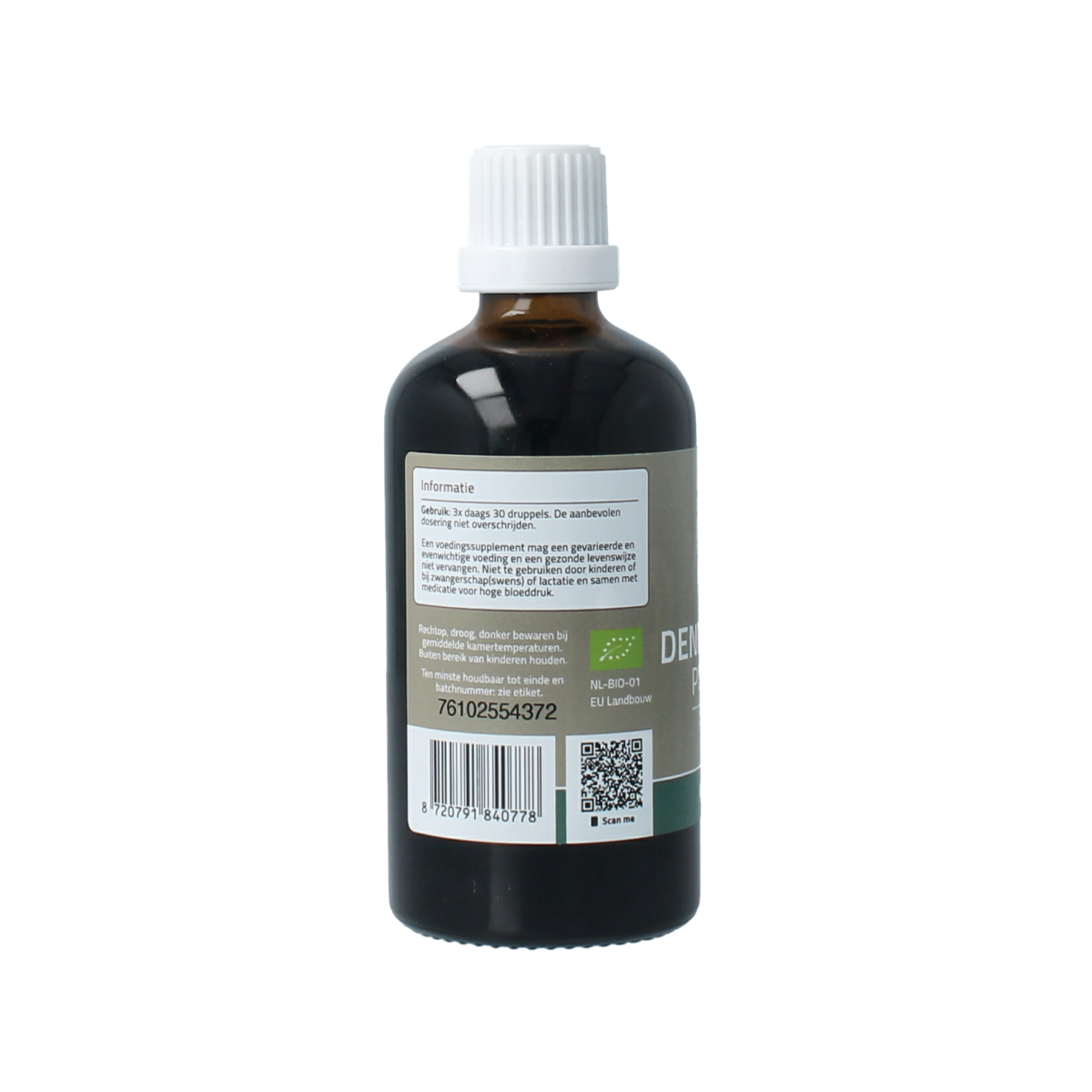 Mattisson Organic Dennennaalden complex tinctuur in a 100ml bottle, featuring herbal preparation with natural ingredients.