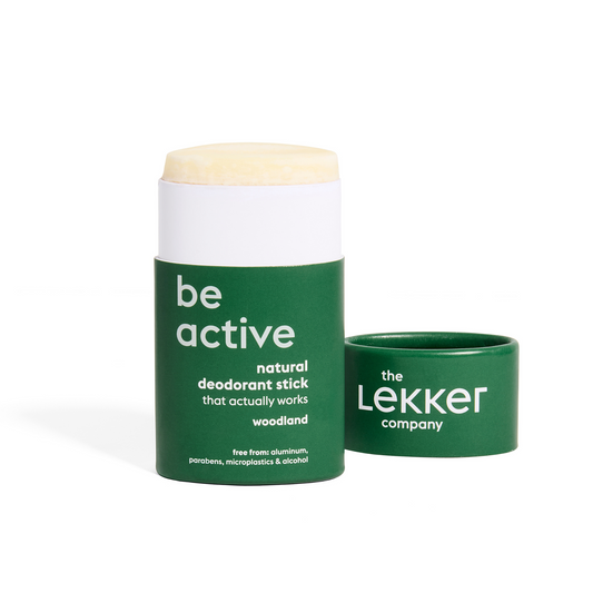 Lekker Company woodland deodorant stick 40g with a sleek, natural packaging and a fresh woodland scent.