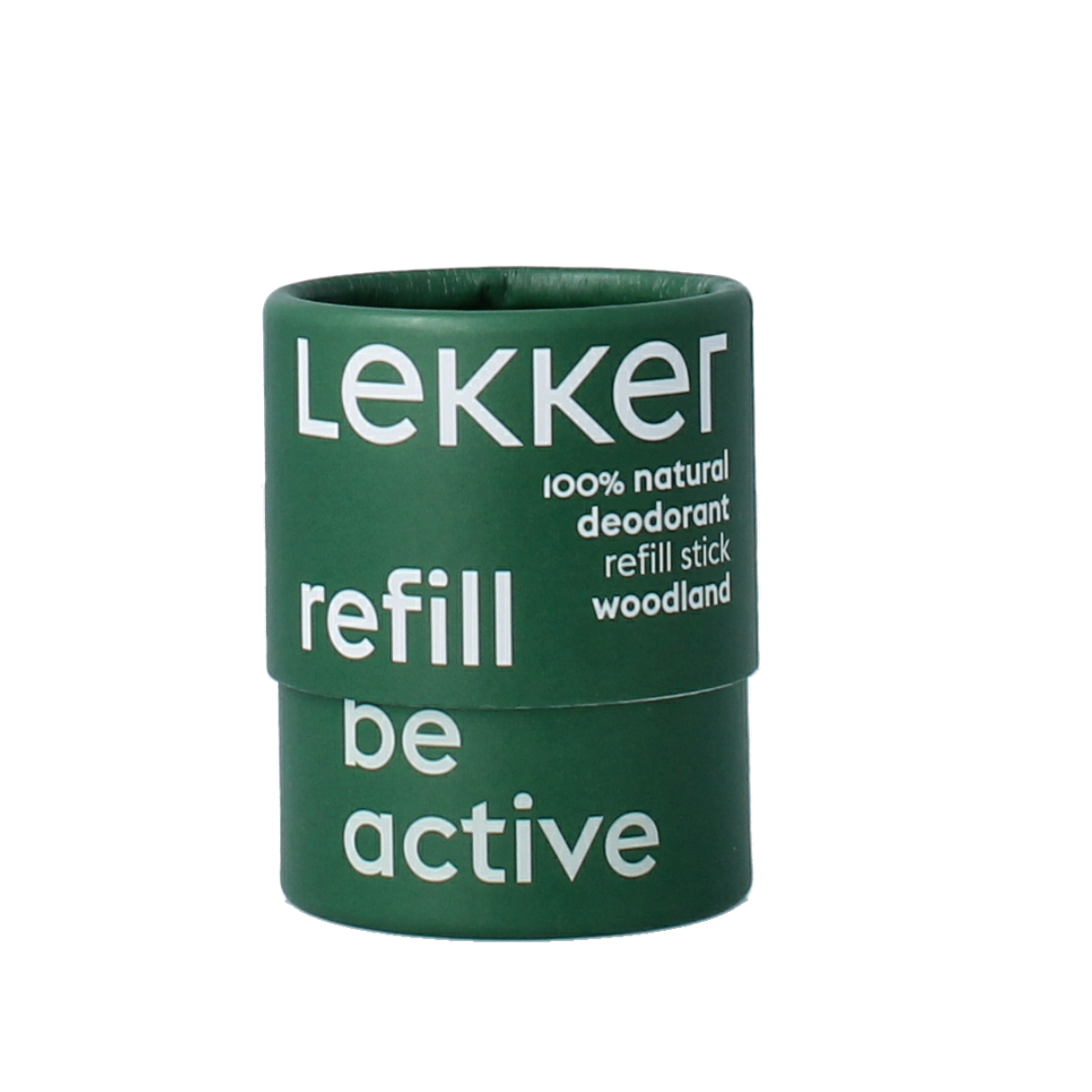 Lekker Company Deodorant refill be active 40g container, showing the sleek packaging for natural freshness and odor control.